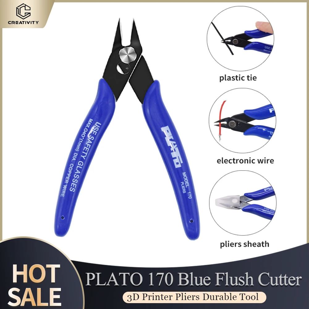 Creativity170 Blue Flush Cutter Mini Diagonal Cutting Pliers Side Cutter Nippers Wire 3D Printer PLA ABS TPU PETG Filament Cutte