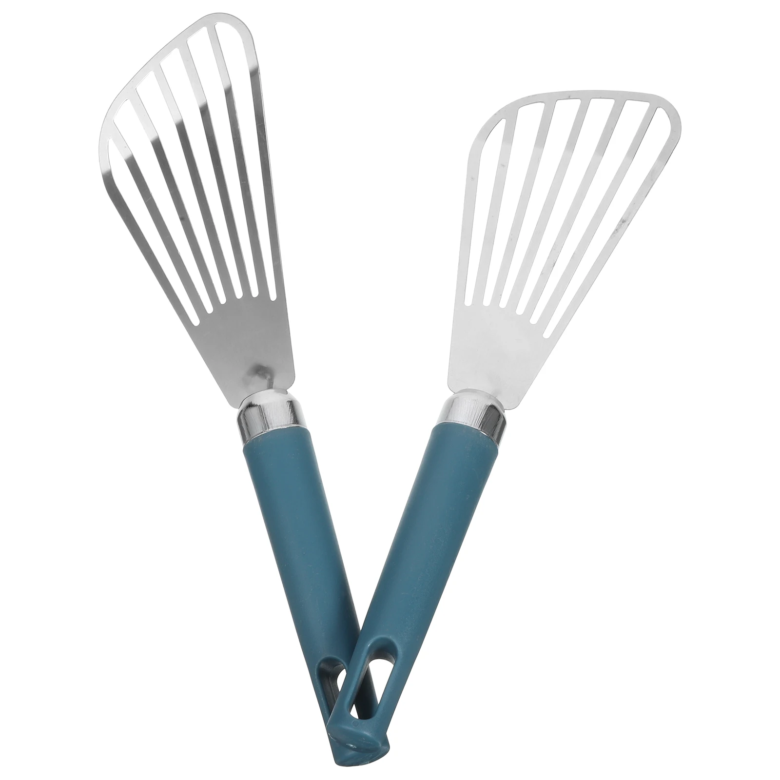 

2pcs Stainless Steel Fish Shovel Kitchen Gadgets For Home Baking Bbq Spatula Leak Proof Turner Fried Fish Steak