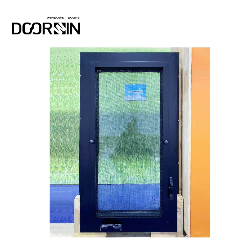 Doorwin-ventanas abiertas de manivela de aluminio para el hogar residencial, ventanas personalizadas con Triple acristalamiento, a prueba de robos, a prueba de sonido