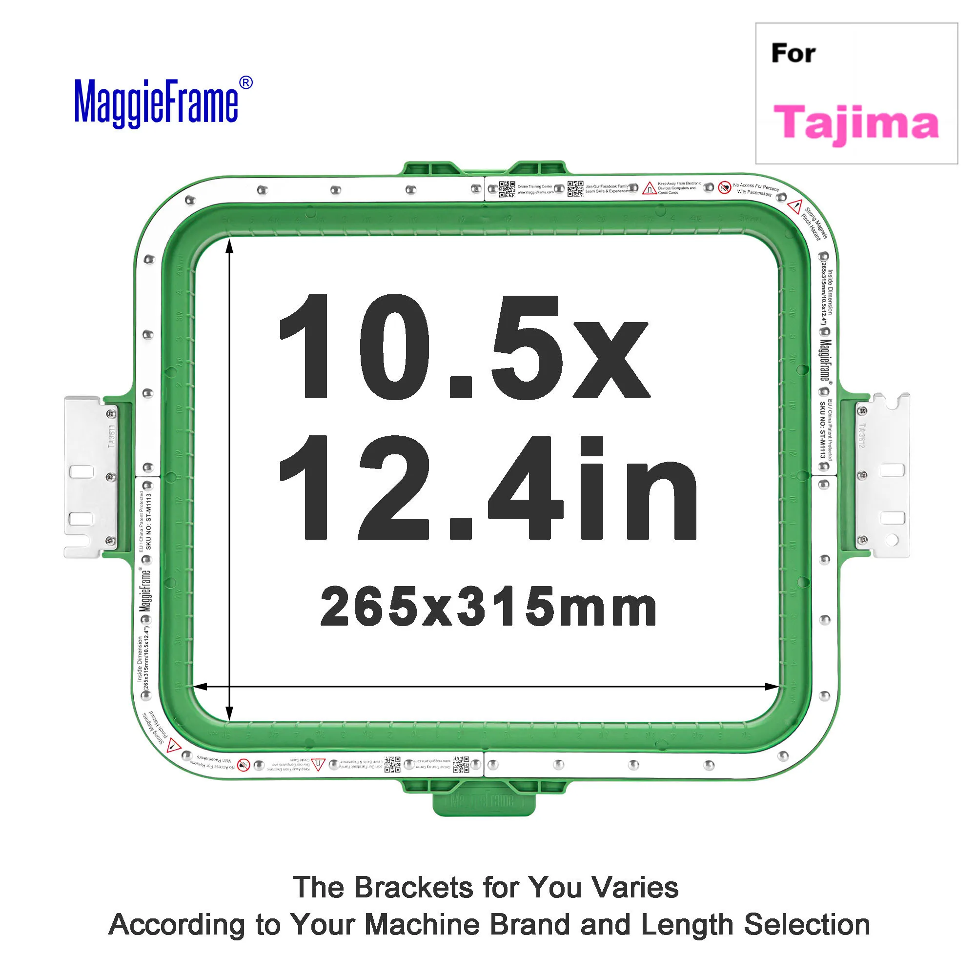 

MaggieFrame Magnetic Hoop 10.5"x12.4" | 265x315mm for Tajima Embroidery Machine Mighty Hoop Embroidery hoops