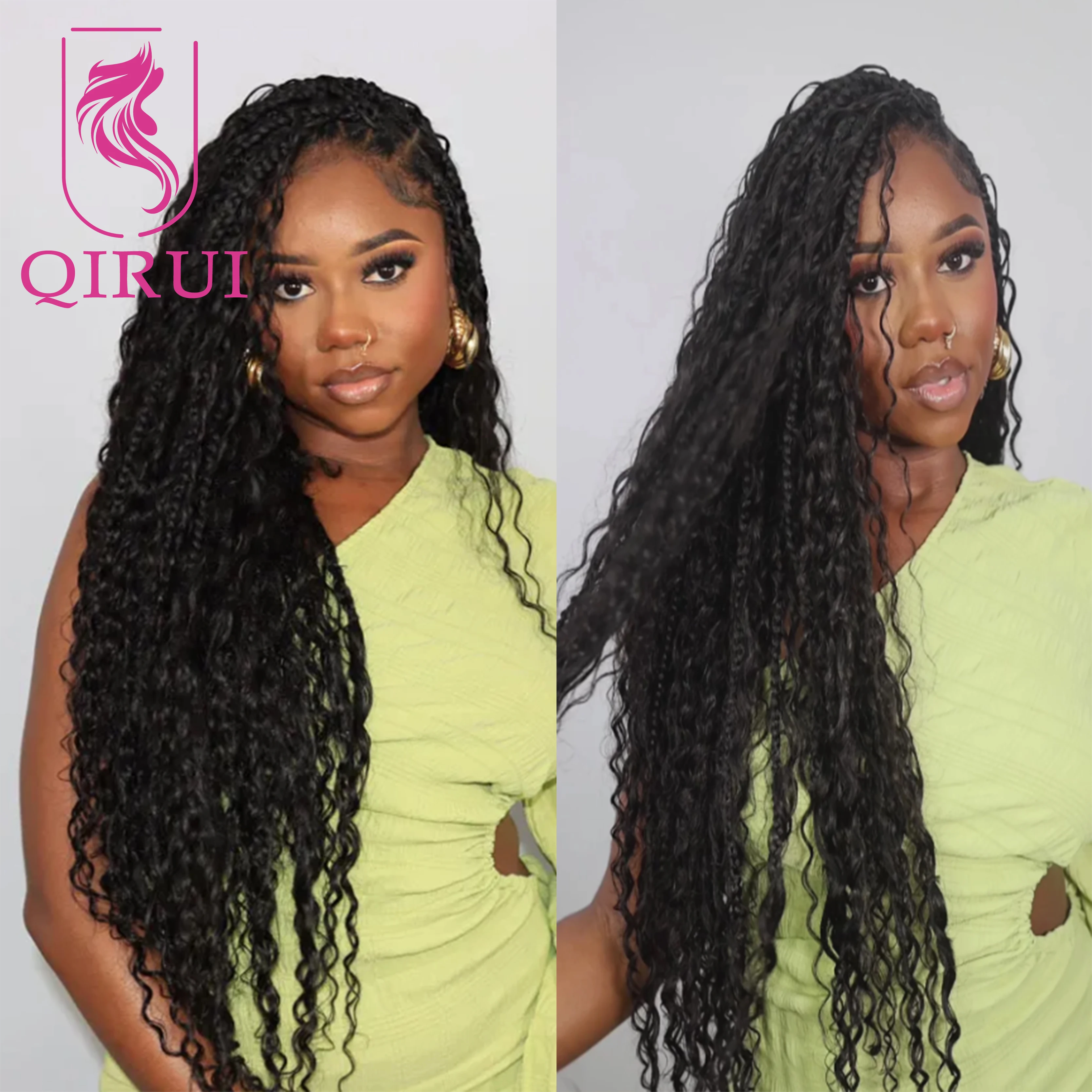 water Wave Bulk Human Hair For Braiding Wholesale Burmese Boho Braids Human Hair Extensions No Weft Double Drawn Curly Hair