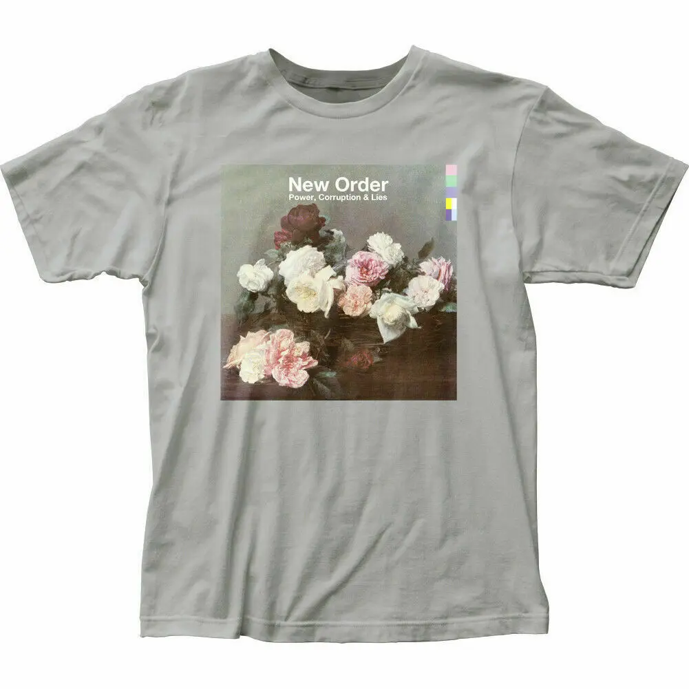 New Order Power Corruption Lies T Shirt Mens Licensed Rock N Roll Band Grey