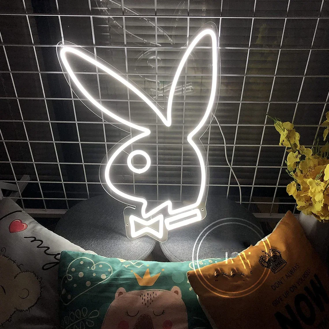 Imagem -06 - Custom Neon Bunny Neon Sign Neon Wall Art Decoração do Lar Presente para Adolescente