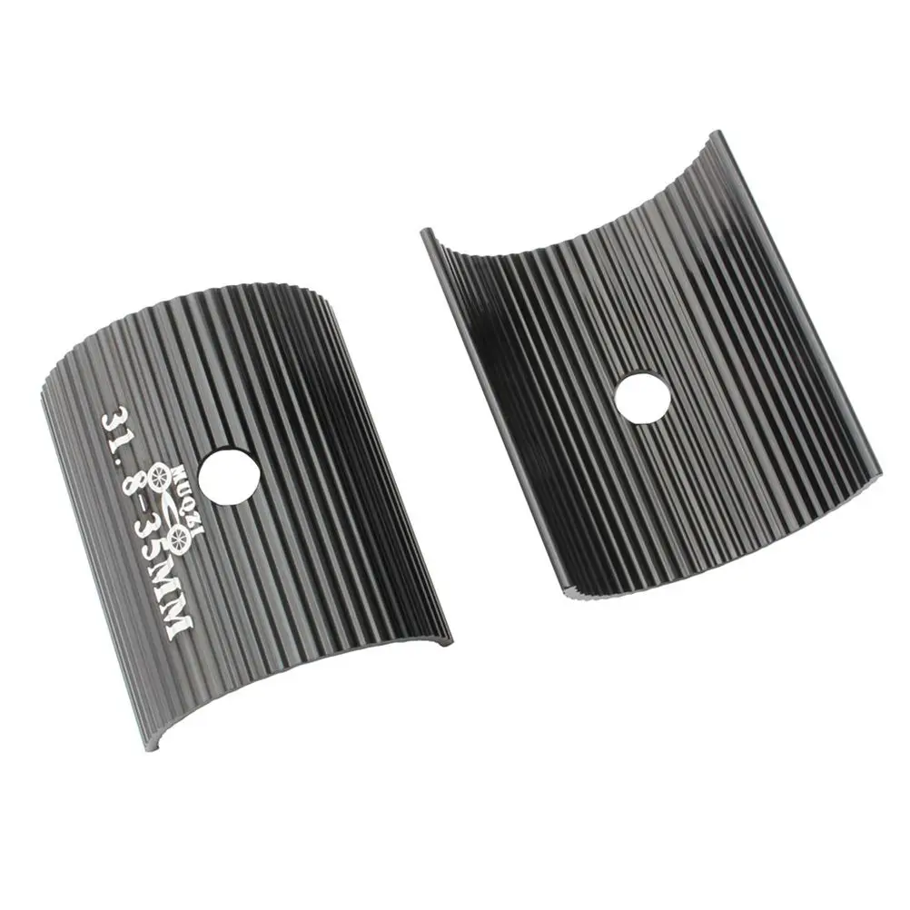 

2Pcs Bike Handlebar Shim Adapter Stem Reducer Conversion Sheet Oversize Black Aluminum Lightweight Durable Stable