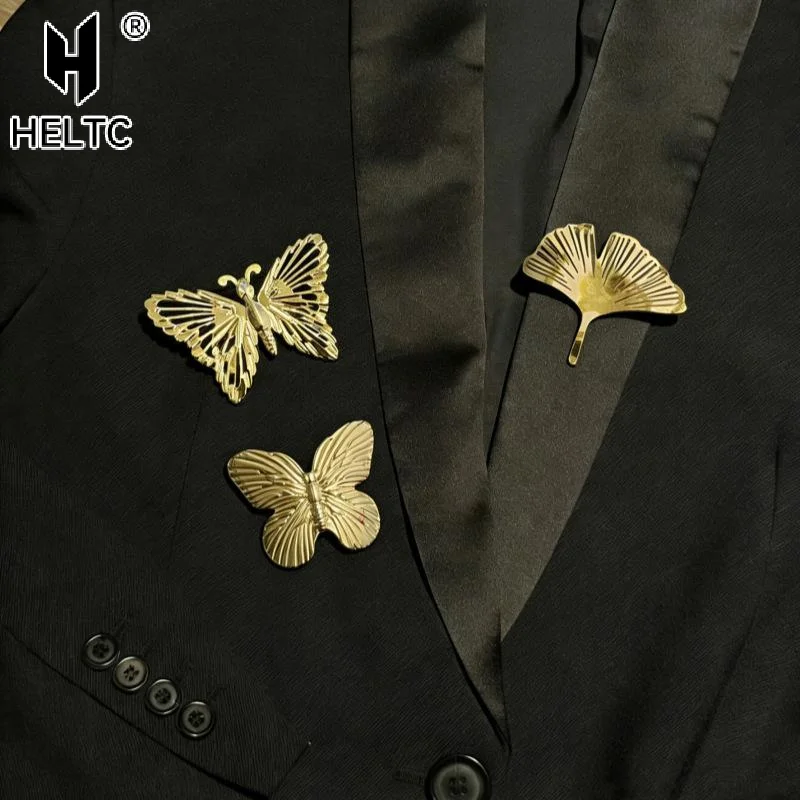 1Pcs Hollow Butterfly Ginkgo Leaves Decoration Pins Gold Color Elegant Women's Brooch Party Wedding Jewelry