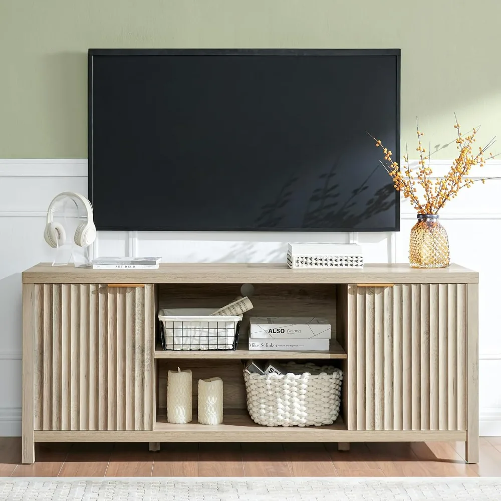 TV Stands for Living Room, Entertainment Center with Storage ,Modern Television Stands for /55/60/65 TV, Oxford Media TV Console