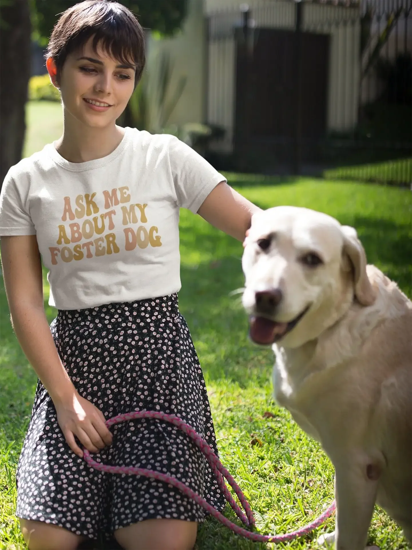 Ask Me About My Foster Dog T Shirt Parent Lover Mom For Pet