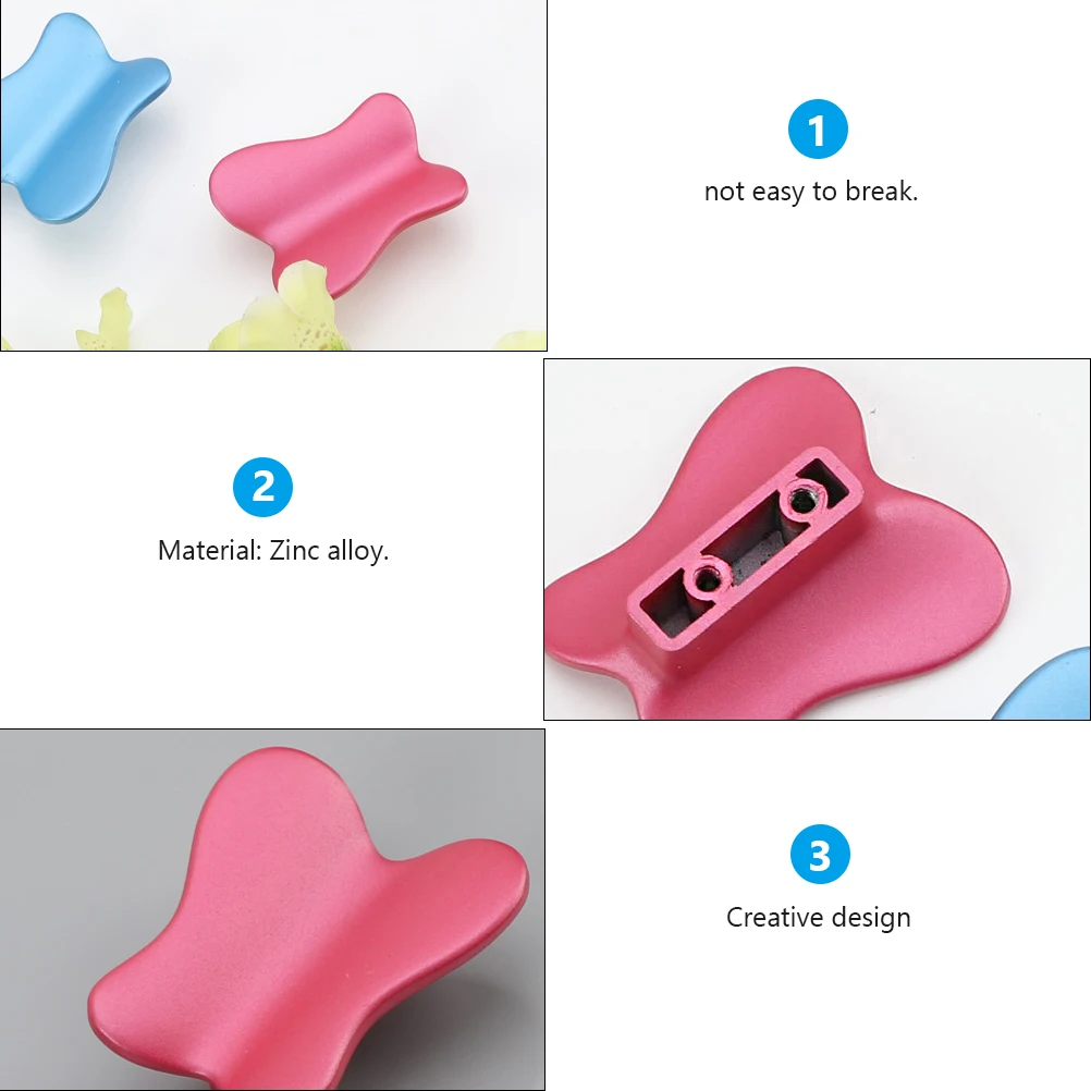 

2pcs Cartoon Butterfly Door Handle Zinc Alloy Metal Cabinet Drawer Pull Kids Room Wardrobe Furniture Hardware Durable Easy