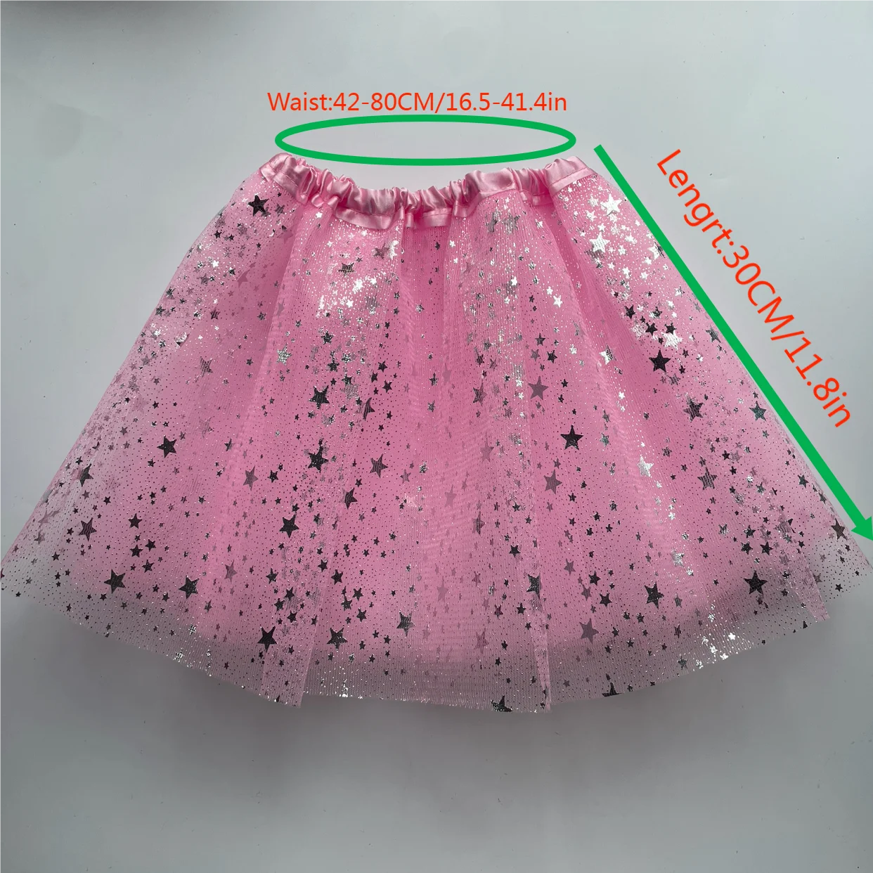 Children\'s mesh TUTU skirt, starry mini skirt, light and bright dance dress, with multiple colors to choose from