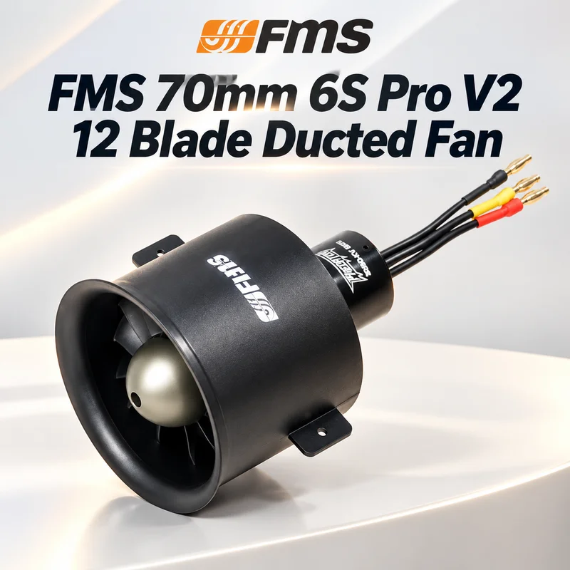 Hot FMS 70mm V2 PRO 12 Blade Ducted Fan 12 Blade With 3060-KV1900 6S Motor For RC Airplane Model Plane Jet Engine Power System