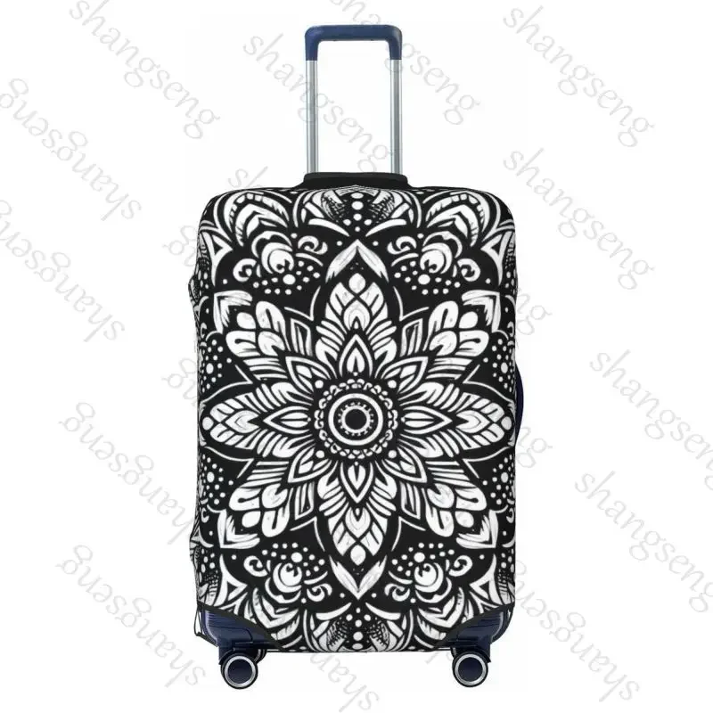 السفر غطاء الأمتعة حقيبة مرنة عربة حامي غطاء الغبار حقيبة حالة هندسية ملونة ماندالا للأمتعة 18-32 " #6