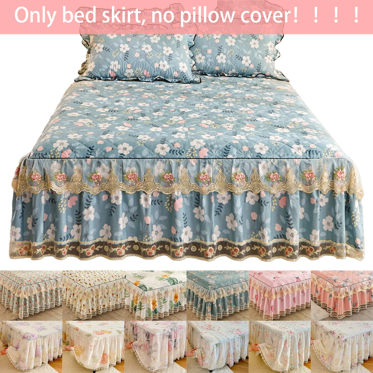 

NEW Luxury Lace Cotton Bed Skirt Easy Removal,Breathable Soft Comfort Fitted Sheet with Thickened Warmth for Autumn and Winter