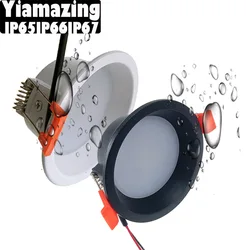 Antiglare 220V 12V Dimmable LED Downlight IP65 IP66 IP67 Outdoor Waterproof 7W 9W 12W Kitchen Bathroom Spot Light Ceiling Lamp