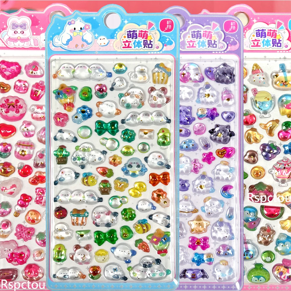 4 قطع ملصقات كرتونية مضحكة على شكل حيوانات ثلاثية الأبعاد، ملصقات لطيفة للألبومات، أدوات مكتبية إبداعية، ملصقات زخرفية جمالية