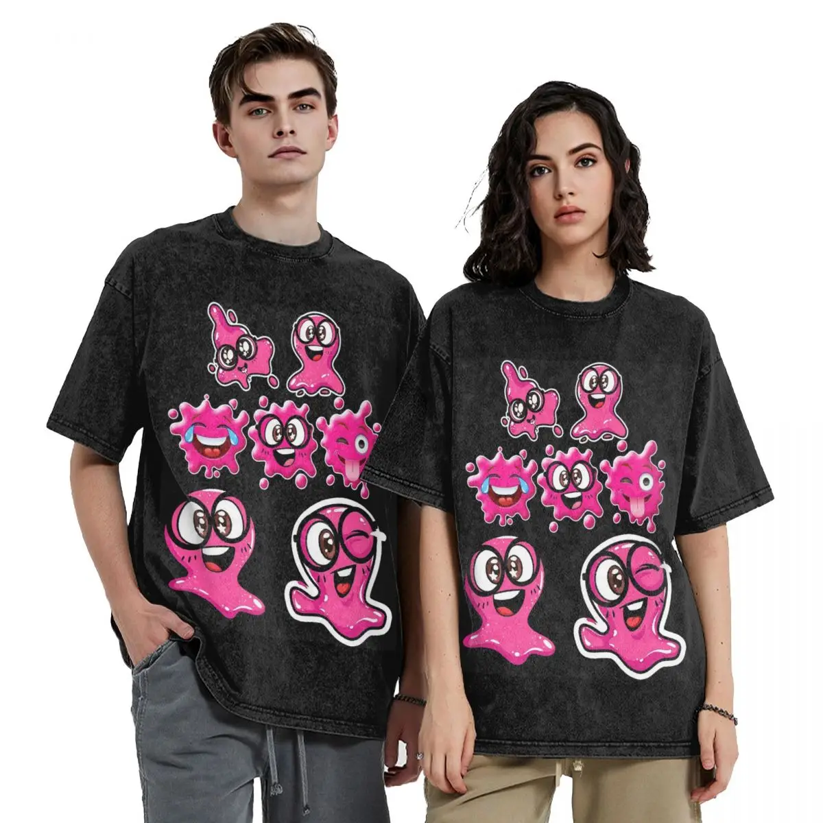 Super Slick Slime Sam Washed T Shirts Cotton Short Sleeve Hip Hop T-Shirt Streetwear Tops Tees for Men Women