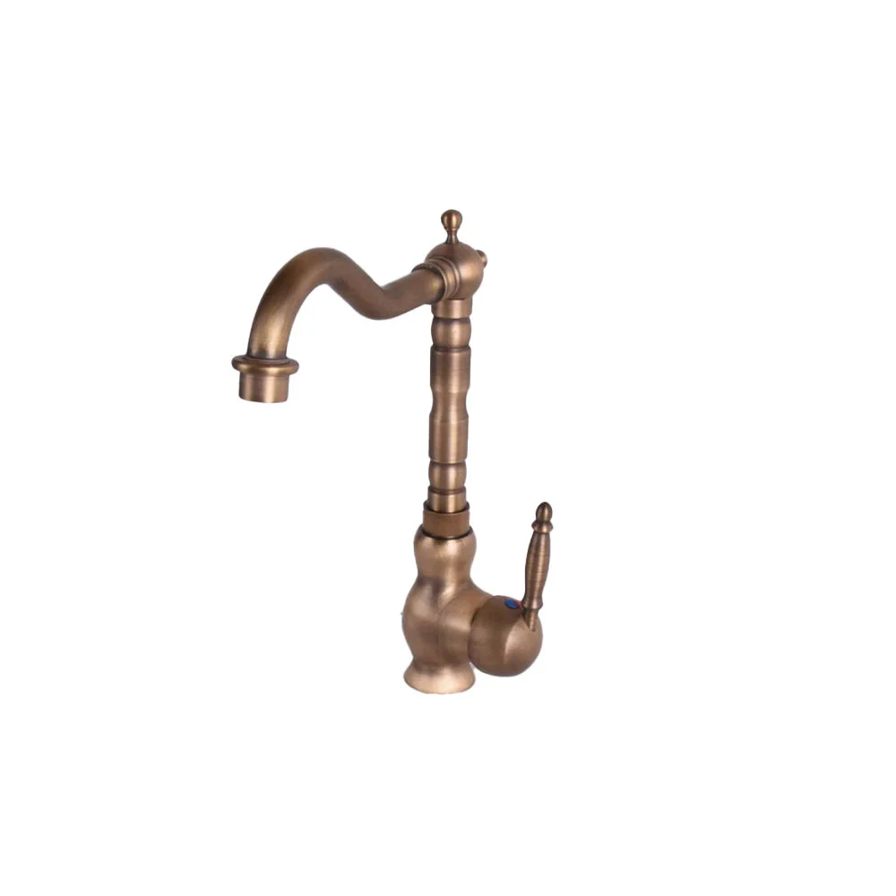 ทองเหลืองโบราณเดี่ยวหมุนห้องน้ําอ่างล้างหน้าก๊อกน้ํา Cold & Hot Mixer Tap asf118