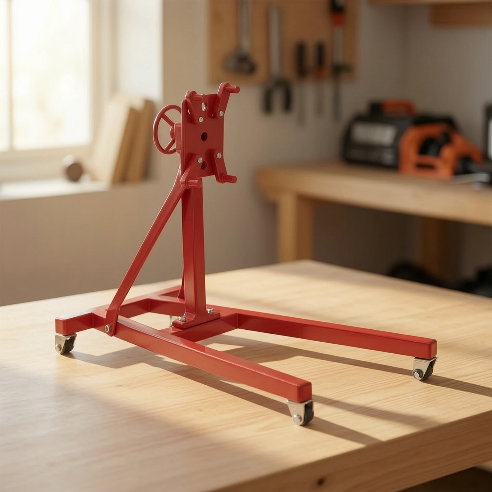 Engine Crane Metal Model Crane with Chain Hoist Stand Robust Accessory Heavy Duty for Hobbyists, Dioramas, Workshops