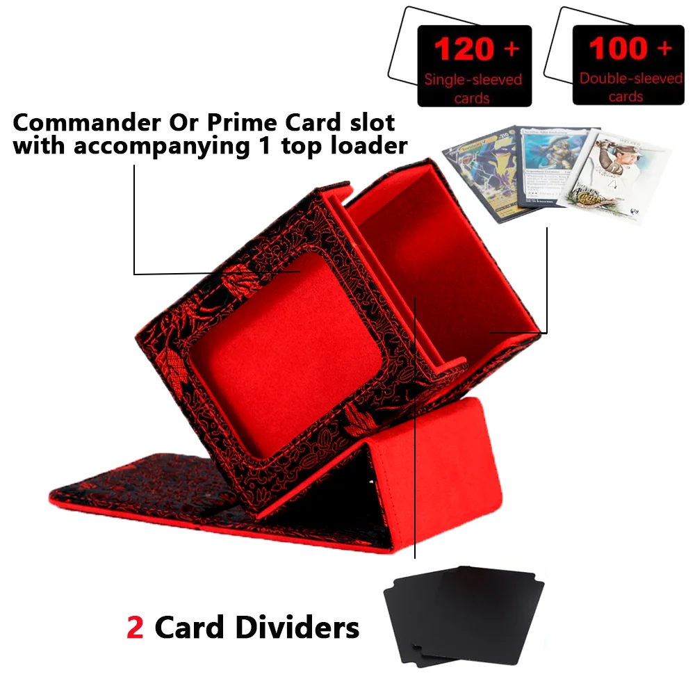100+ Trading Card Deck Box Holder With Display Window Flower Series TCG Game Magnetic Closure Card Organizer Storage Box Gift
