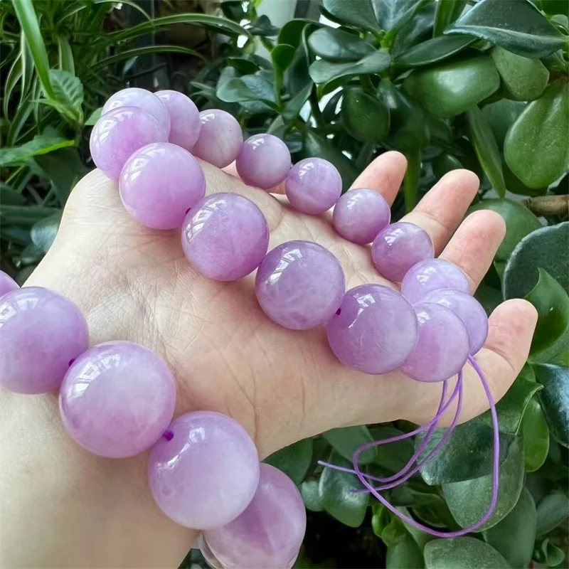 

15/16MM Natural Kunzite Bracelet Jewelry Adjustable Chain Quartz Crystal Stone Bangle For Women Gift 1pcs