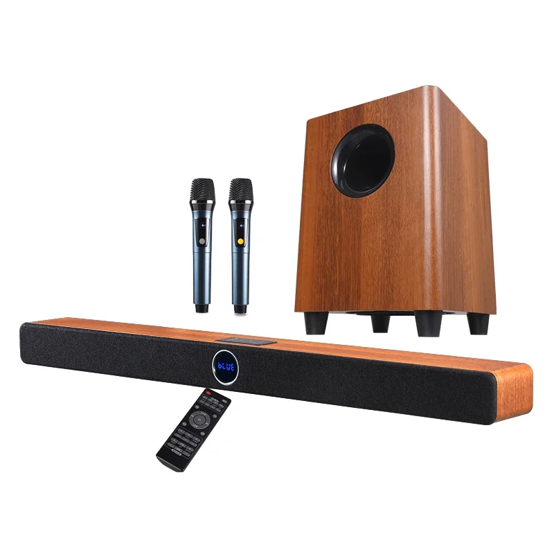

5.1 Channel Home Theater Sound Bar With Subwoofer, Support Coaxial, ARC, AUX, USB, Karaoke Function BT TV Speaker System