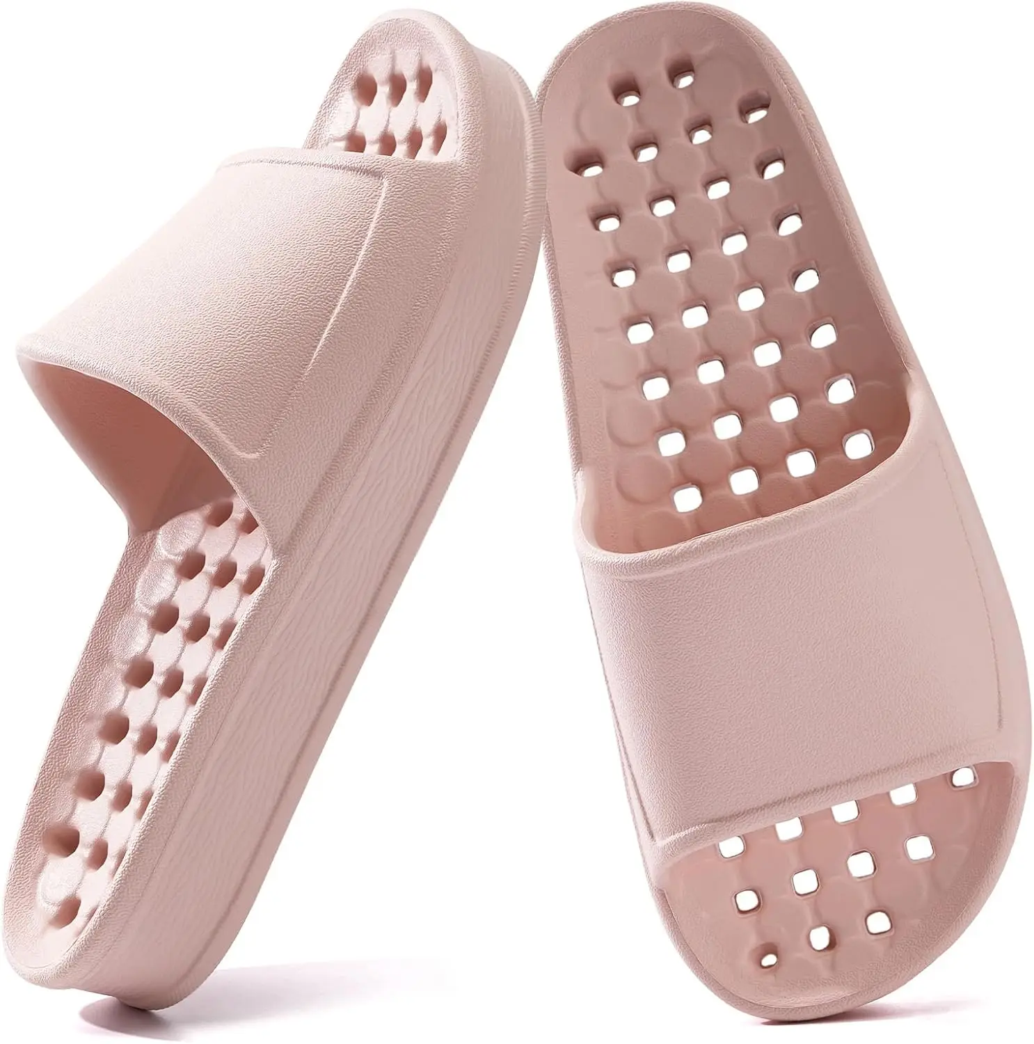 Quick-Dry Shower Sandals with Drain Holes, Anti-Slip Cushioned Soles for Pool & Gym