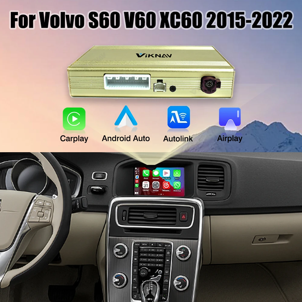 

Linux System Car Decoding Box for Volvo S60 V60 XC60 2015-2022 Wireless CarPlay Android Auto Upgrade Interface Decoder Box