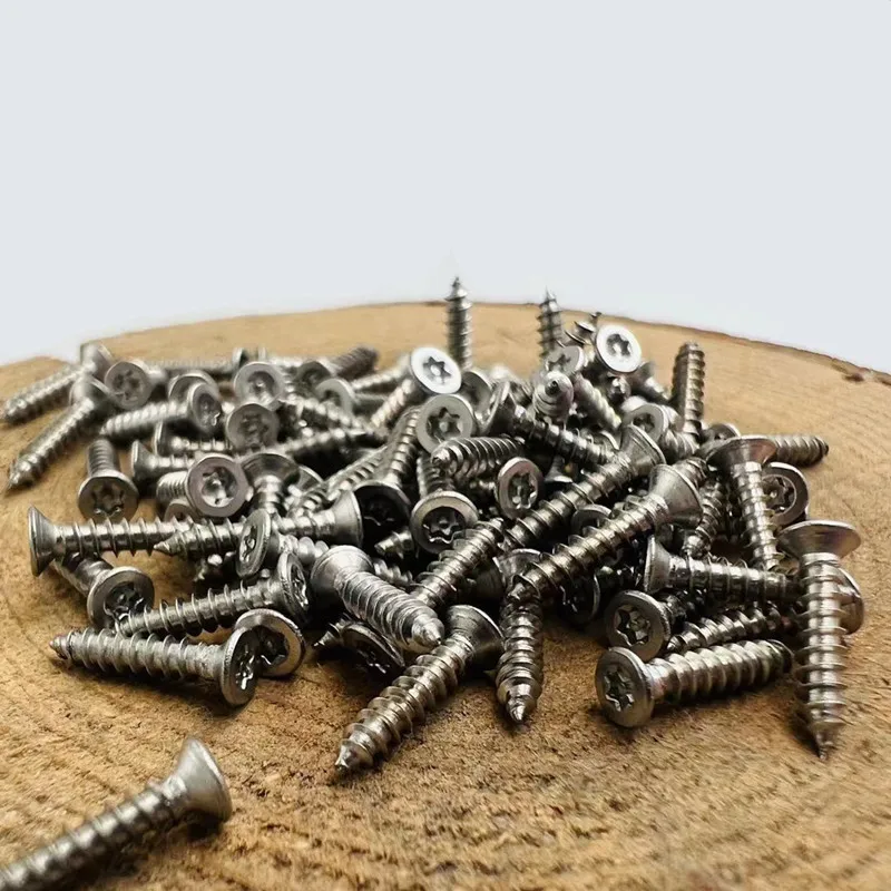 20pcs M2.9 M3.5 M3.9 M4.2 M4.8 304 Stainless Steel Six Lobe Torx Flat Countersunk Head with Pin Security Self-tapping Wood Screw