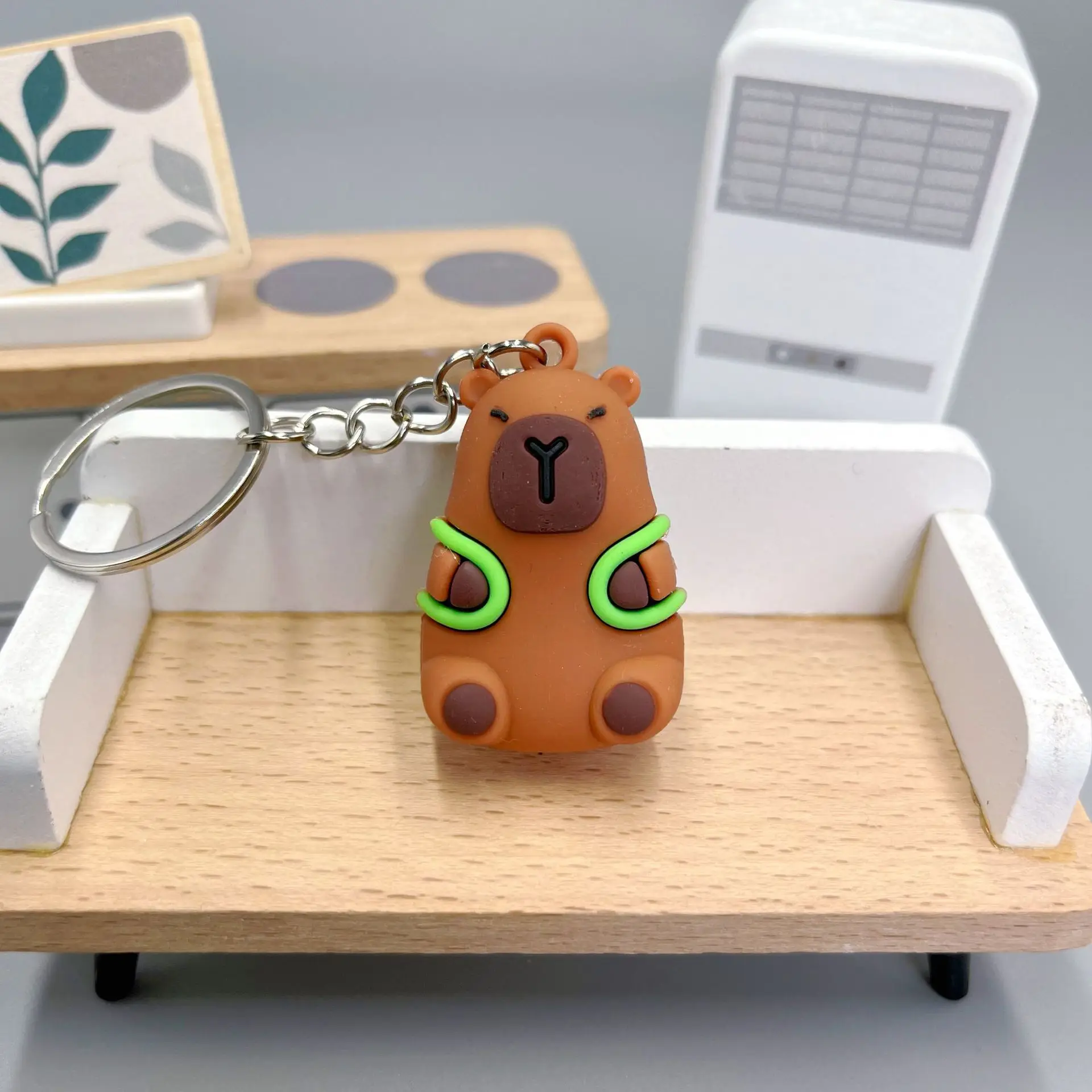 Cute Capybara Keychain Doll Capibala Pendant Cycling Backpack Key Mobile Phone Pendant Accessories Ugly Cute Pvc Soft Rubber