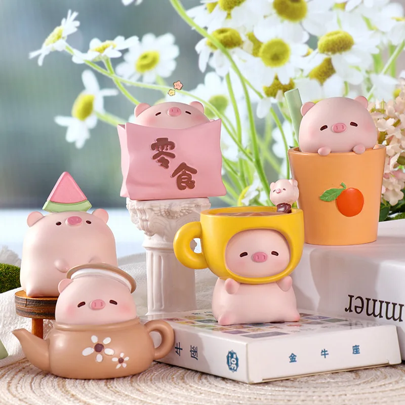 Car Ornaments Cartoon Cute Piglet Office Desk Decoration Cure Resin Ornaments Car Dolls Hand Student Gifts