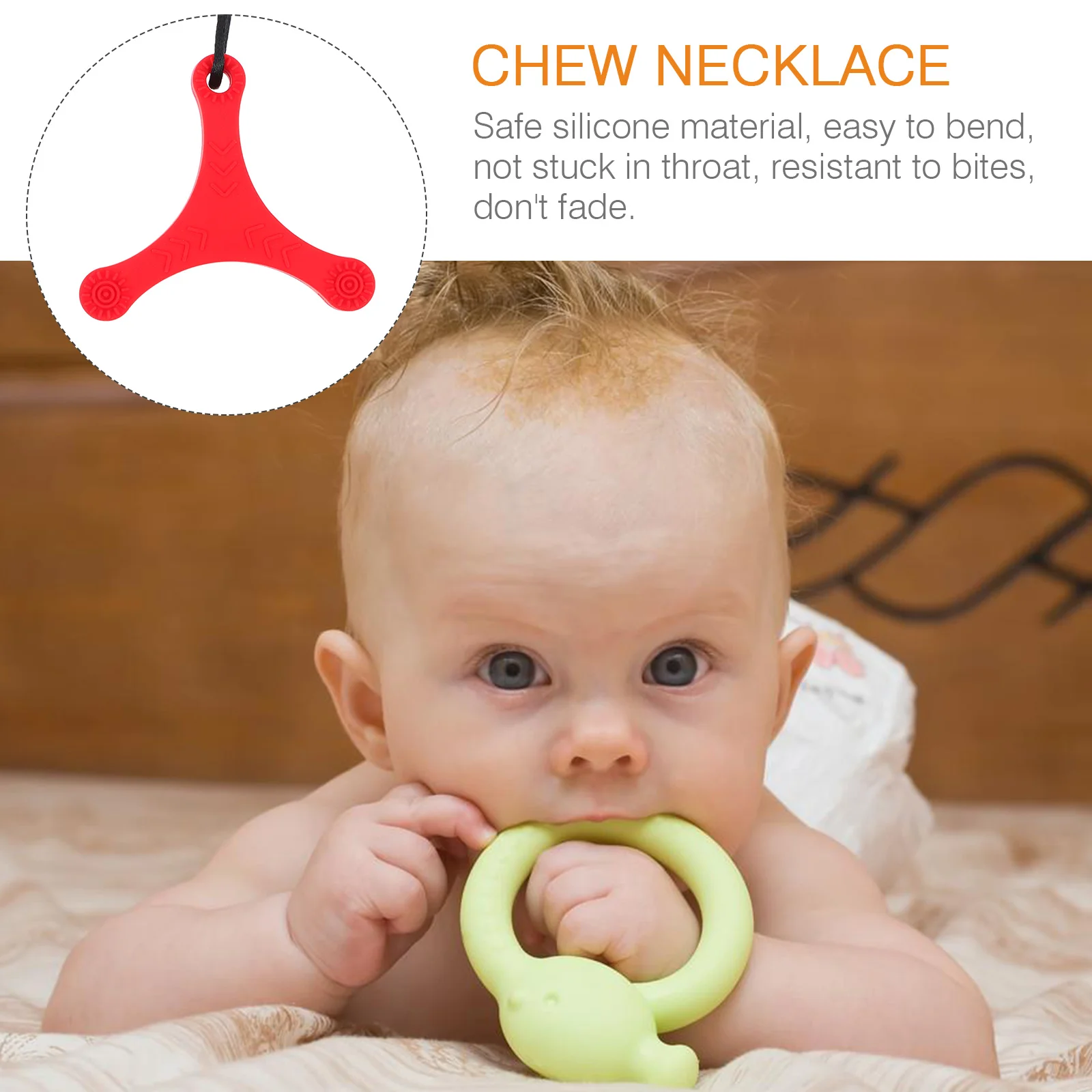 3pcs Silicone Chew Necklace Sensory Pendant Chewing Jewelry Health Care Accessories Biting Necklace Molar Teether Safe