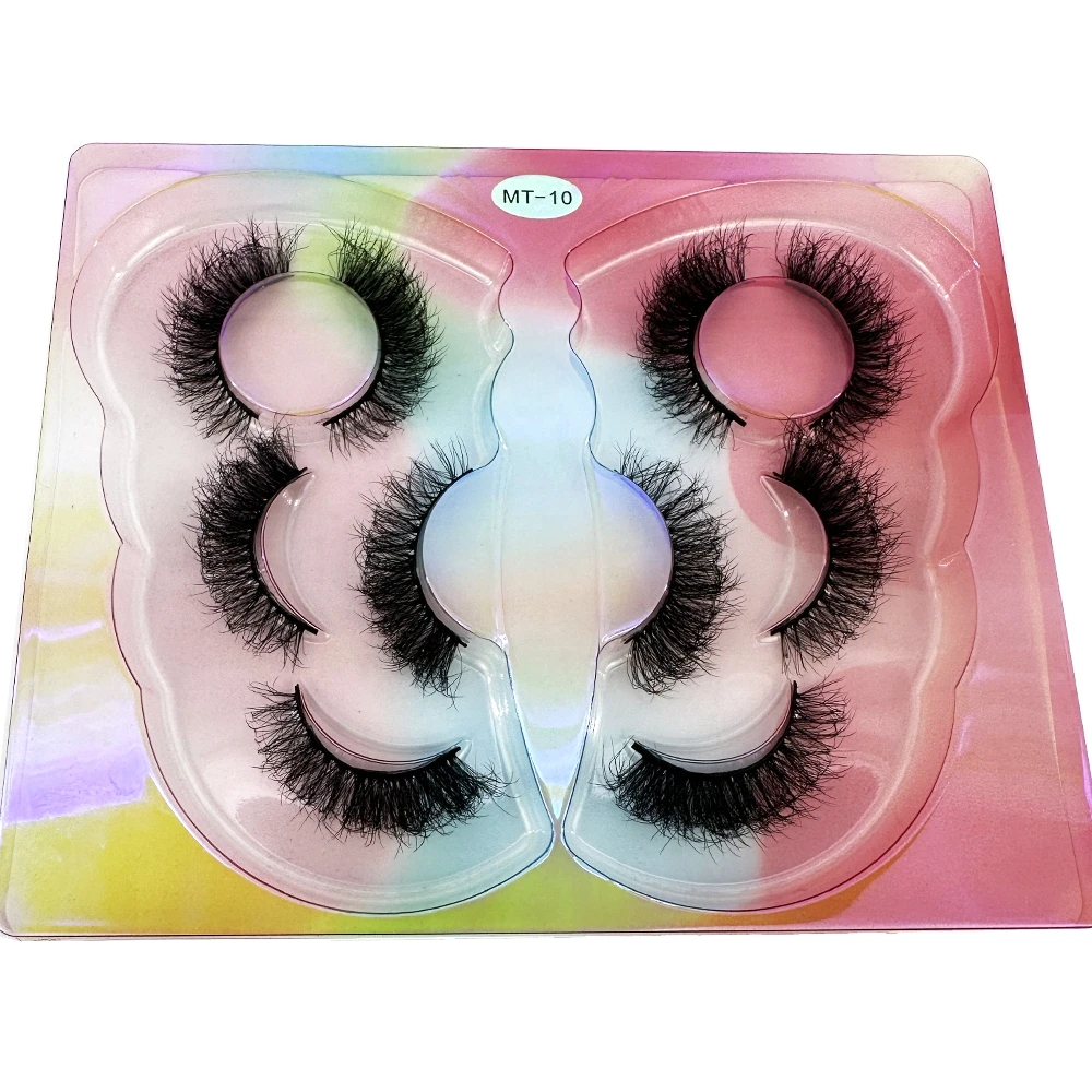 New 5Pairs Mink Lashes 3D Mink Thick Eyelashes Natural Messy Black Mink False Eyelash Full Strip cilios Reusable Makeup Eye Lash