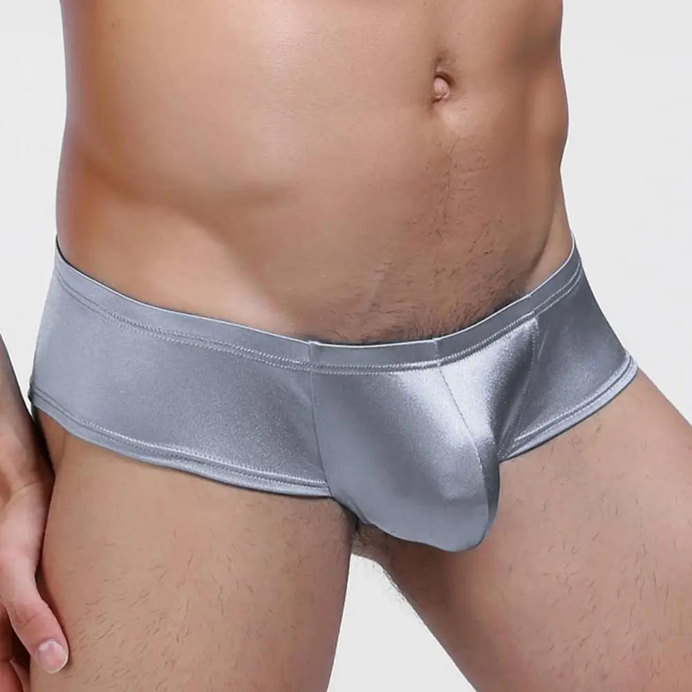 

Elastic Men Briefs Men's Low-rise U-convex Breathable Boxer Briefs Solid Color High Elasticity Underwear for Daily Wear Men