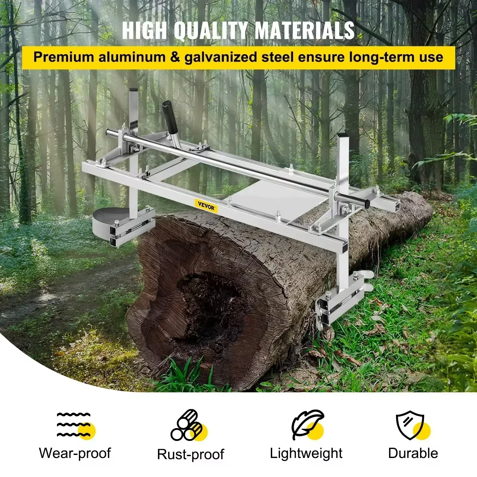 Vevor Kettensägen mühle Beplank ung Fräsen 14-24 Zoll Führungs stange Holz Holz Sägewerk Aluminium Stahl Kettensägen mühle