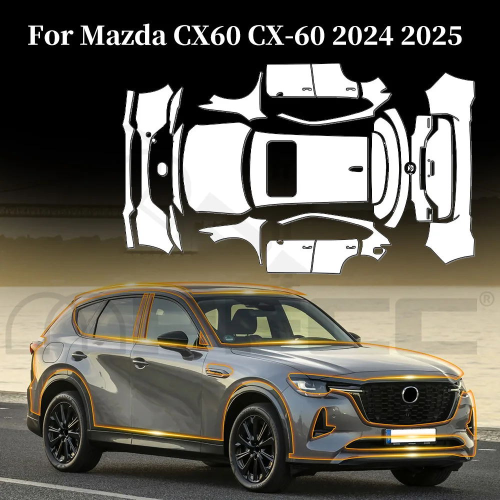 

For Mazda CX60 CX-60 2024 2025 TPU Paint Protection Film Pre-cut PPF Car Body Anti-Scratch Clear Bra Resistant Invisible Cover