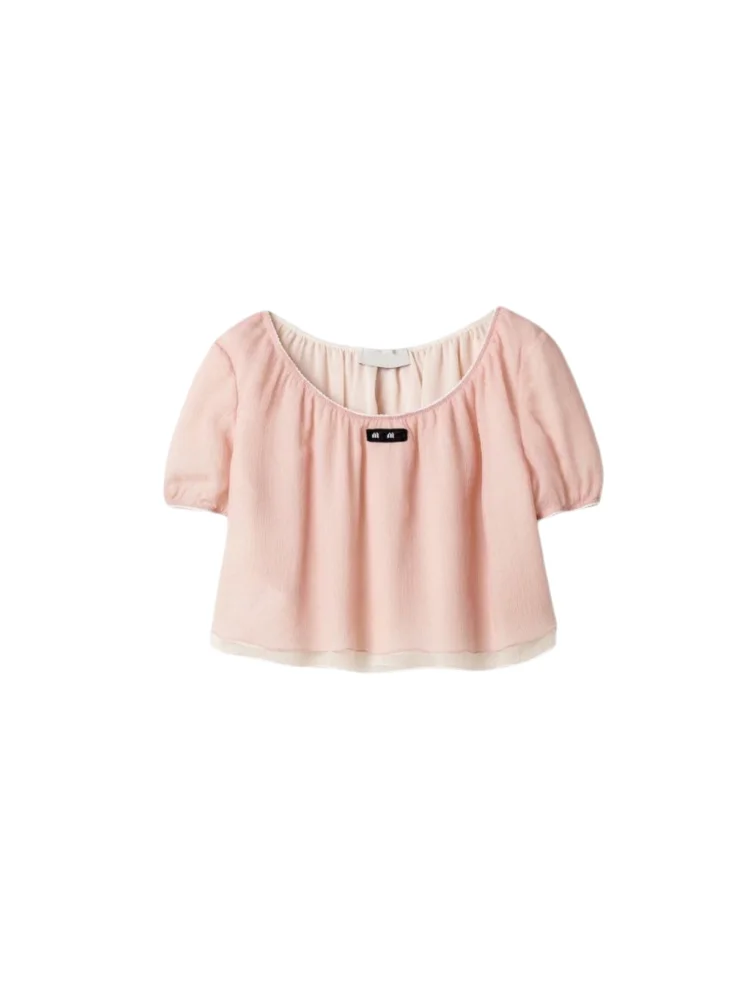 

Summer 2026 Royalty High-End Letter Logo Embellished Half-Skirt Women's Short-Sleeved Top Fashion Set Breathable round Neck