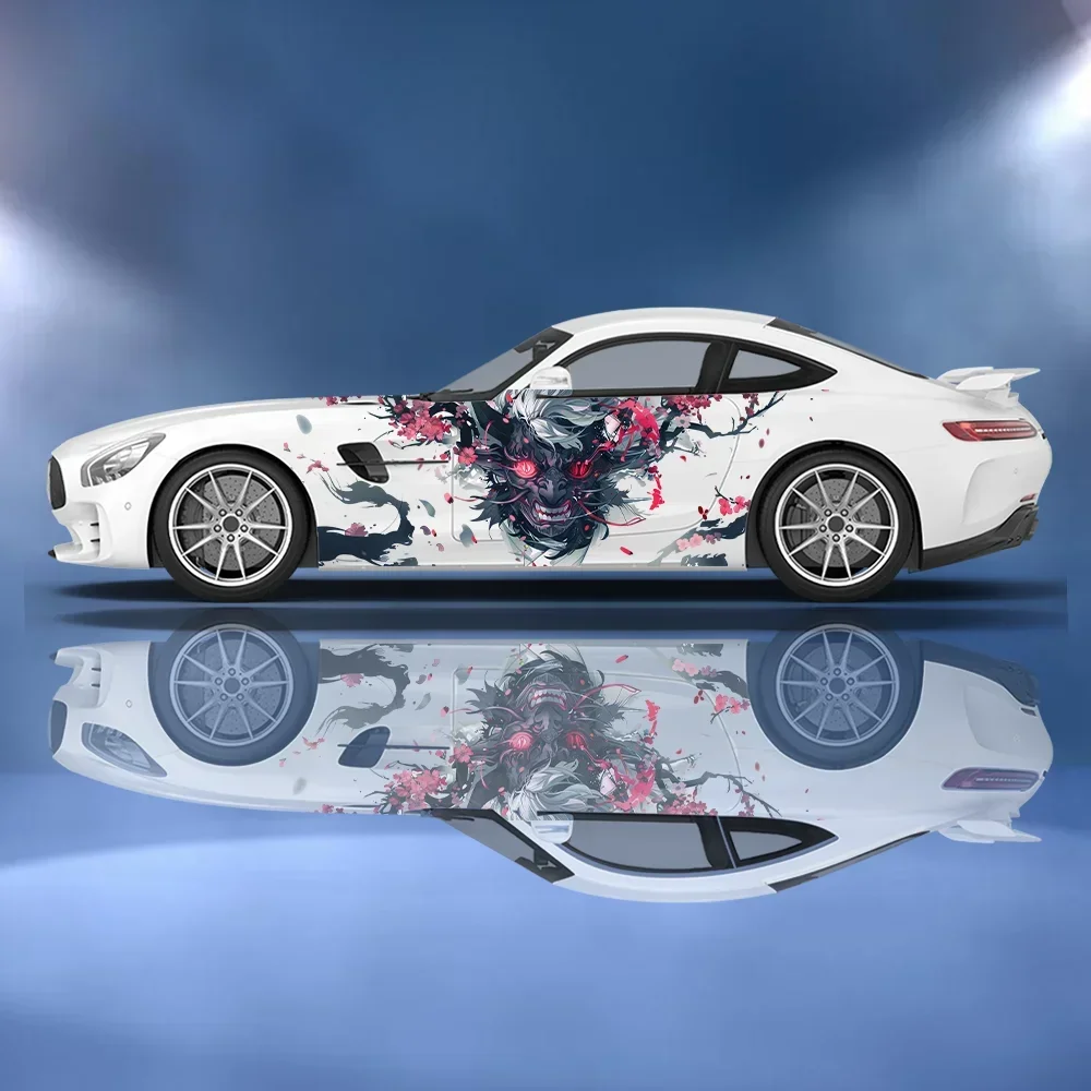 

Flame Eyes Skull Car Vinyl Wraps Decal Self-adhesive PVC Anti Scratch Sticker Suitable for Trucks SUV Decor Auto Accessories