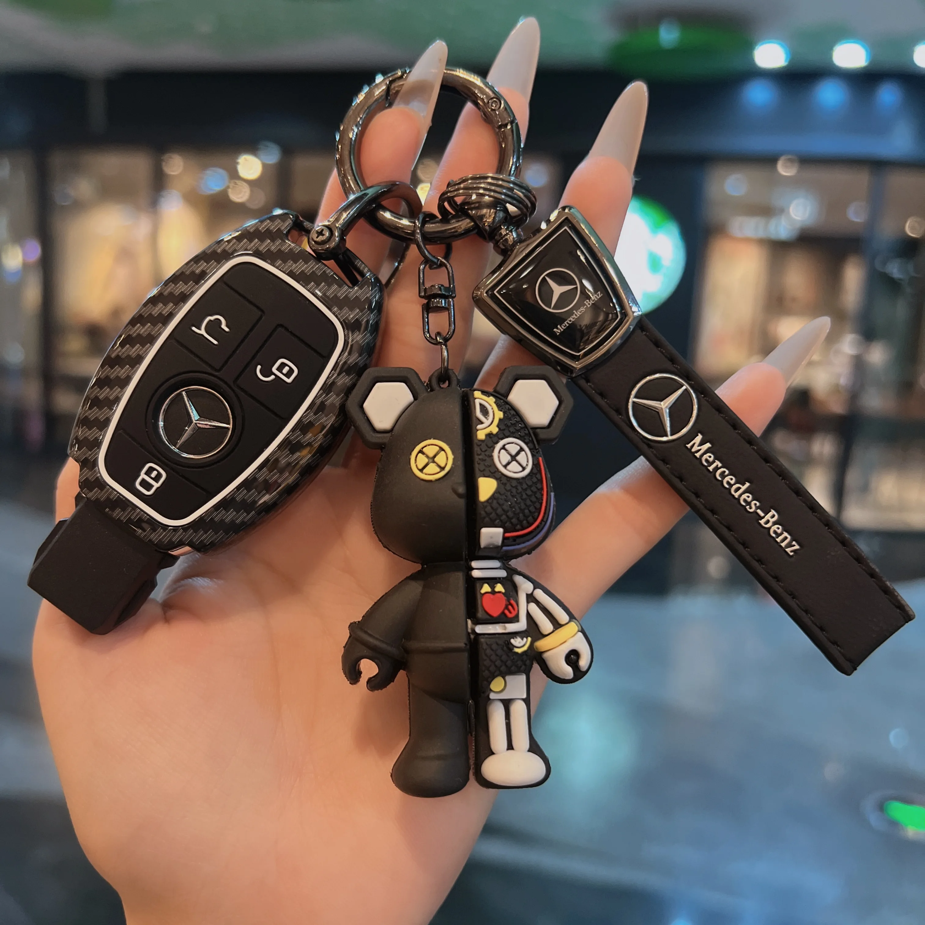 

Key Fob Cover For Mercedes Benz A B C E S Class W204 W205 W212 W213 W176 GLC MAYBACH Keyless Soft Case