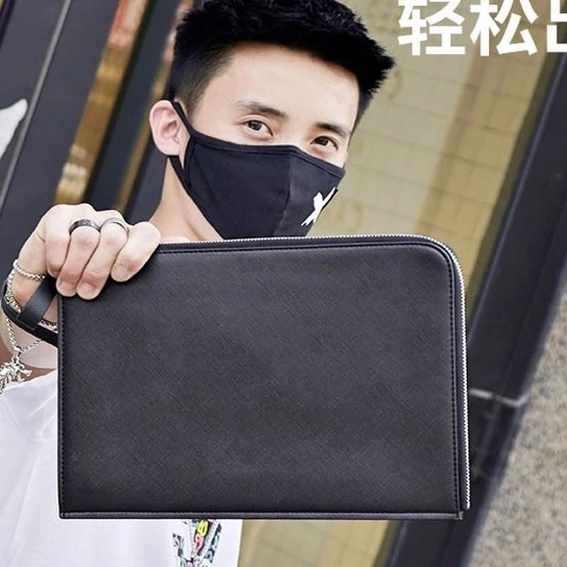 Men Long Wallet Handbag Large Capacity Multiple Card Slots Money Pouch Canvas Zipper Purse Business Card Holder Wallet Coin Bag