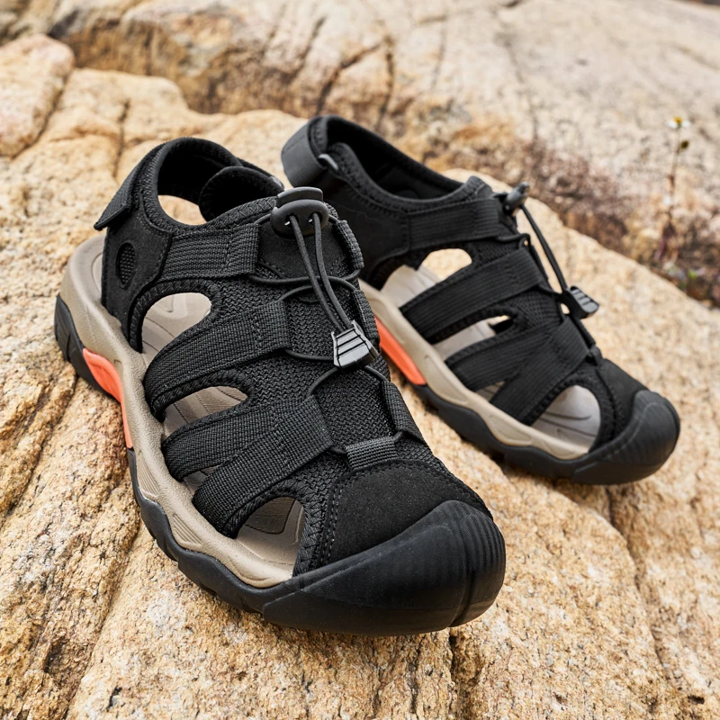 

Hot Sale Summer Men's Sandals Outdoor Non-slip Men's Beach Sandals Handmade Genuine Leather Men's Shoes Fashion Men Sneakers