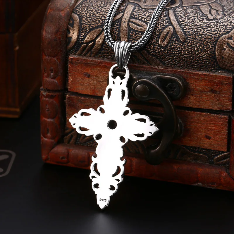 S925 Sterling Silver Charms Pendants for Women Men New Fashion Hollow Eternal Rattan Cross Inlaid Zircon Jewelry Wholesale