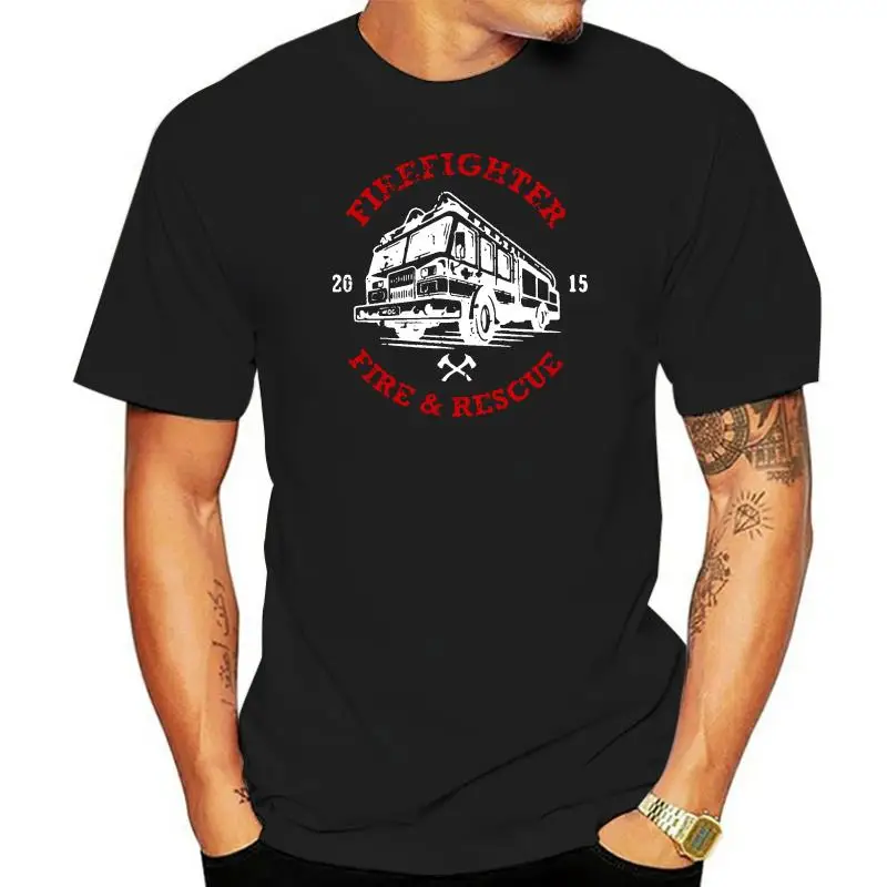 FIRE AND RESCUE FIREFIGHTER FIRE TRUCK RED Mens Navy T-Shirt