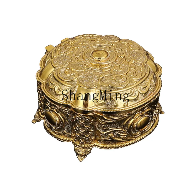 

DSA Creative Shell Flower Metal Round Home Jewelry Box High-end Gift Organizer