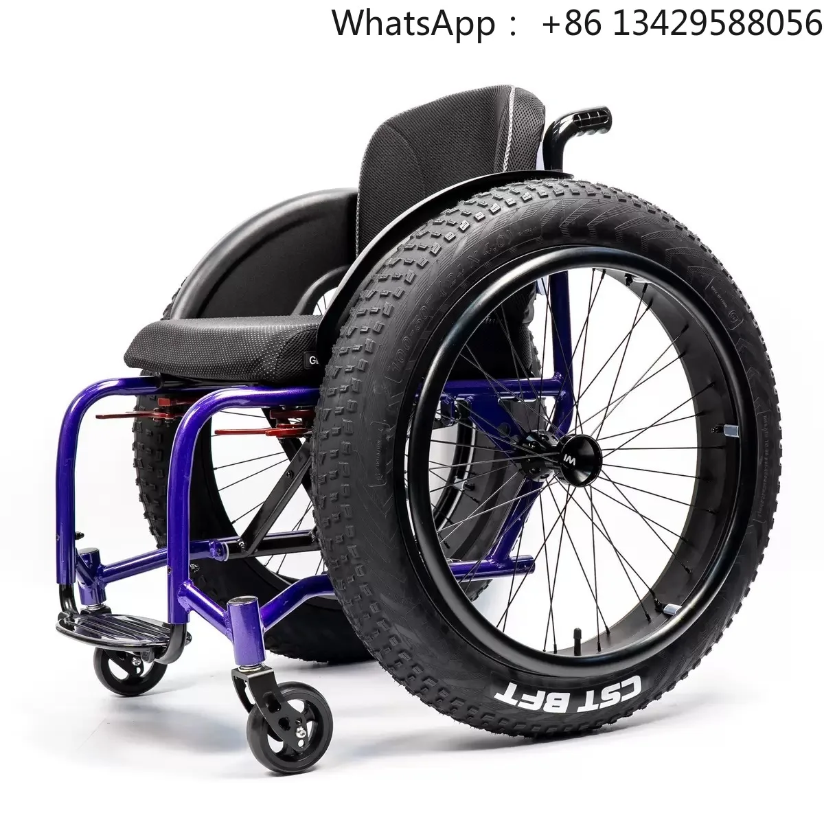 Aluminum Alloy Manual Wheelchair 24 Inch Fat Tire All Terrain Off Road Self Propelled Adult Outdoor Sport Mobility Chair