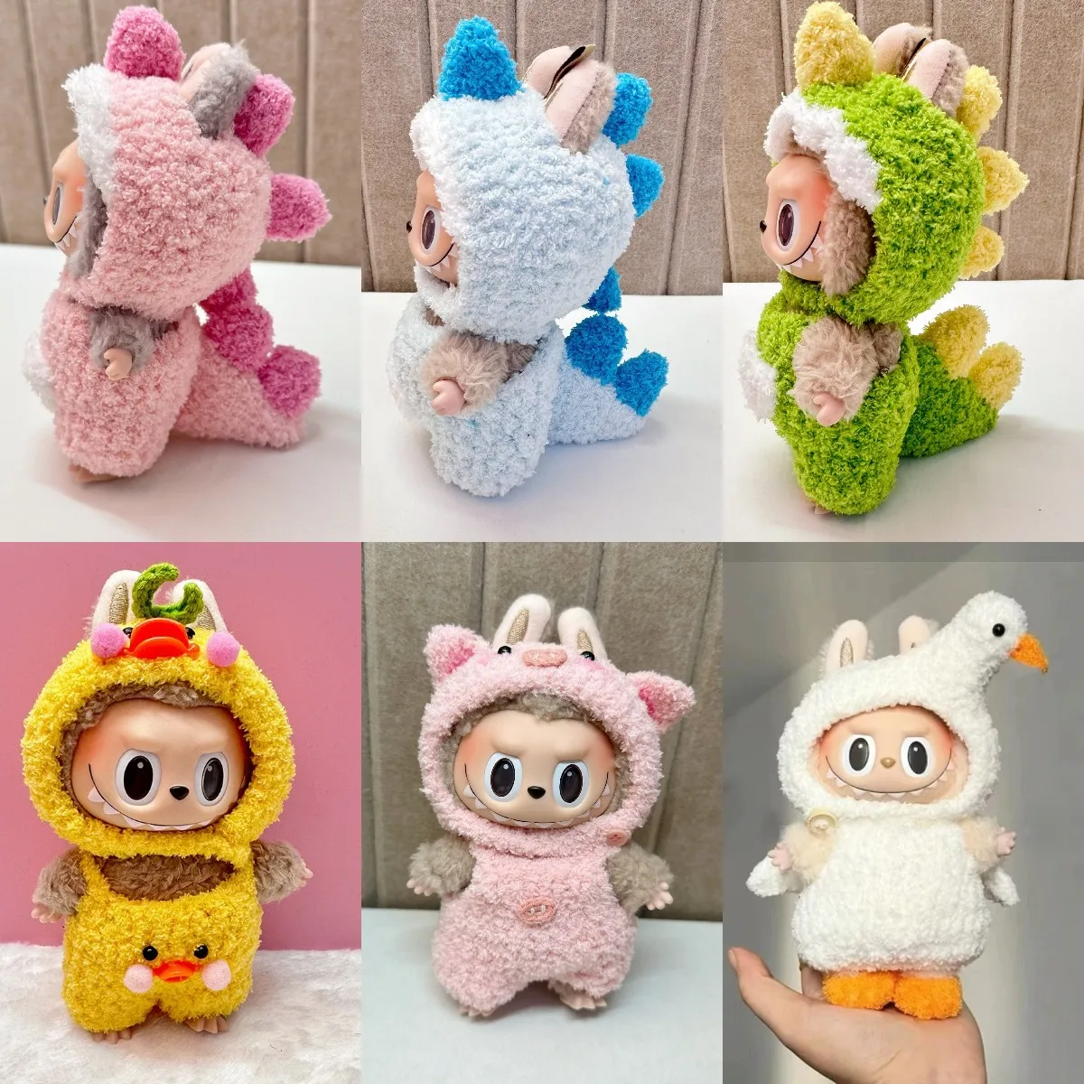 

17cm Cute Mini Plush Doll'S Clothes Outfit Hoodie Big Goose Dinosaur Bee Shark Deer Korea Kpop Exo Labubu Idol Dolls Clothing