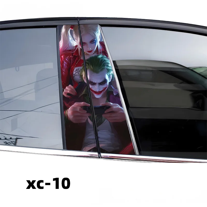 Pegatinas de vinilo para coche, calcomanías impermeables con grafiti divertido del Joker tan grave, decoración de Anime para automóvil, Pilar B, 1 unidad/2 piezas