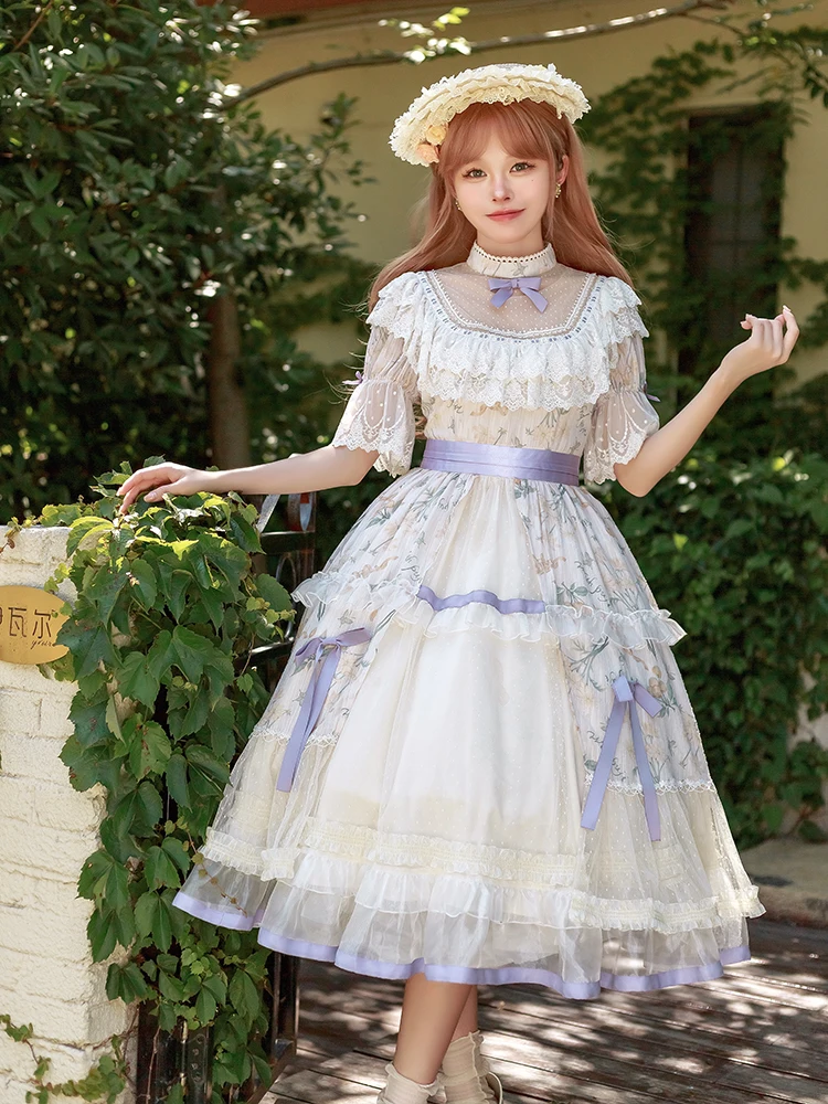 Vintage Tea Break Lolita Dresses Edhua Collar Op Dress Summer