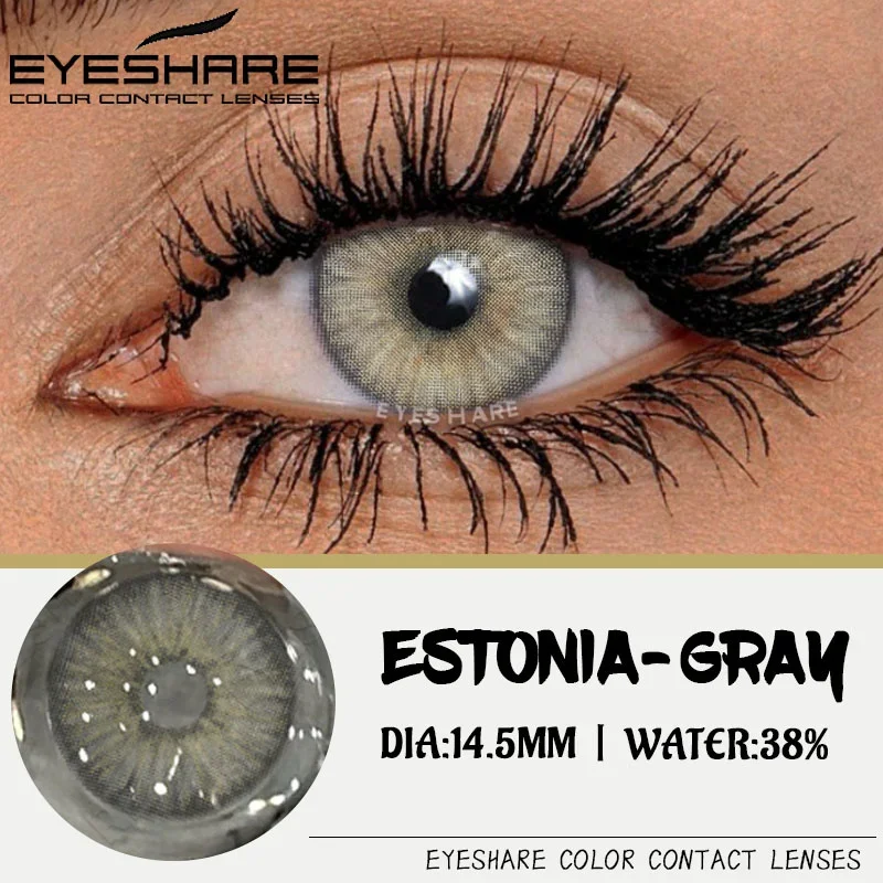 EYESHARE 1 Pair Colored Contact Lenses for Eyes Fashion Green Eyes Lenses Natural Blue Contacts Gray Eye Lenses Color Eye Lens