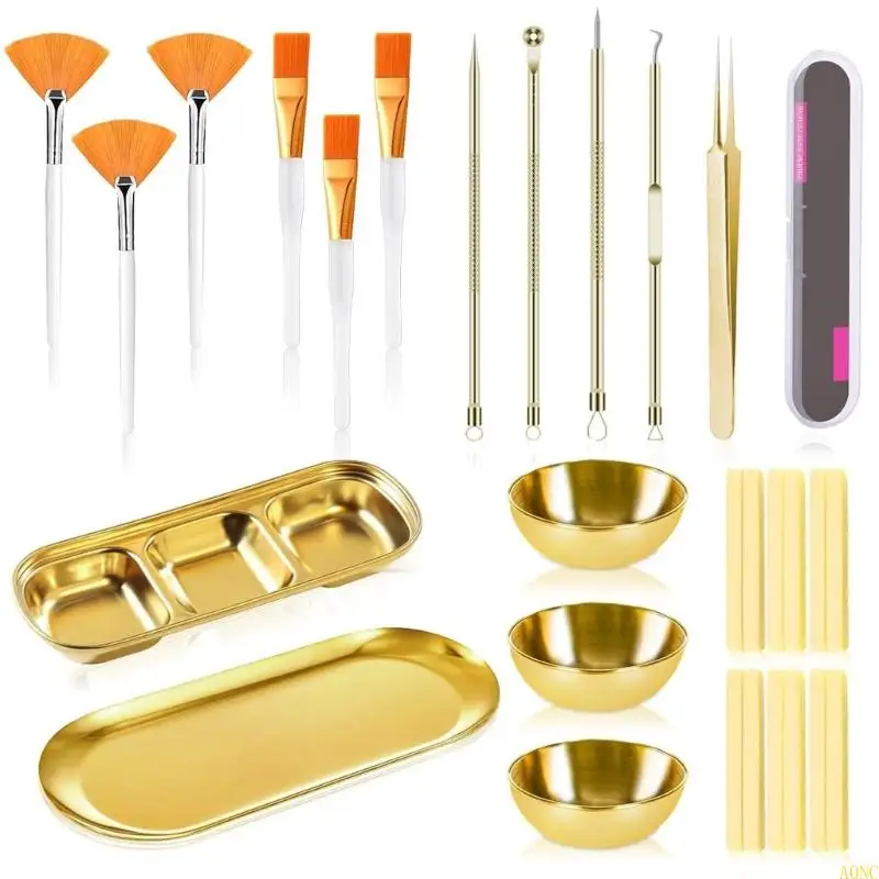 A0NC 29PCS en acier inoxydable Gold Orthéticien Supplies 6 outils déménagement points noirs