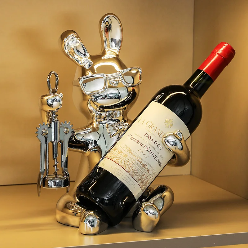 

Artistic Resin Wine Rack Decor, Luxury Living Room Showpiece, Handcrafted Housewarming Gift Set, Unique Entryway Ornament‌