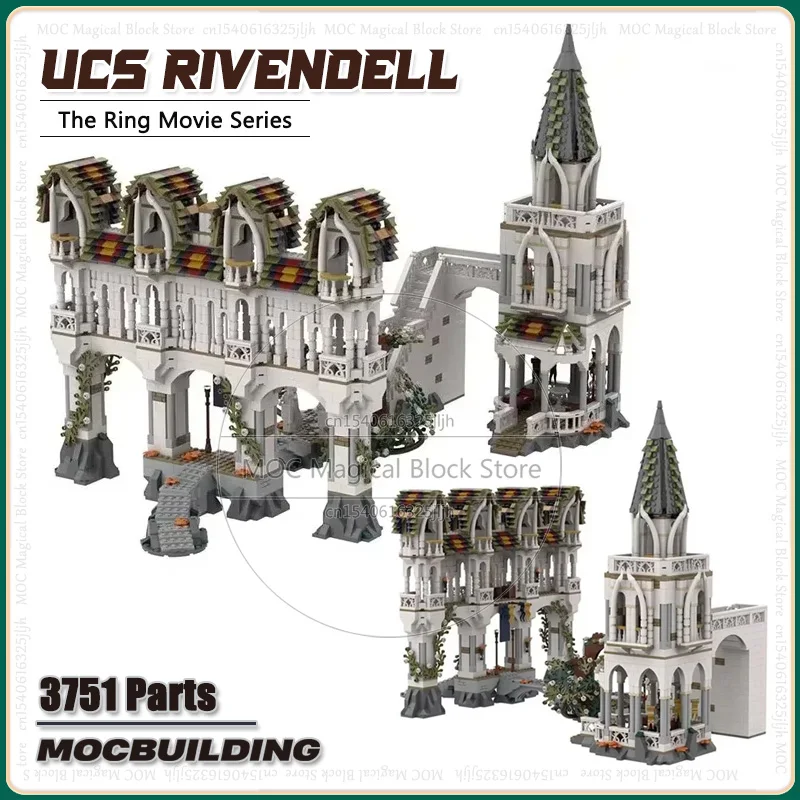 

UCS Rivendell MOC Building Blocks Movie Gates Model Technology Bricks Street View Toys Magic Fairy Town Xmas Gifts